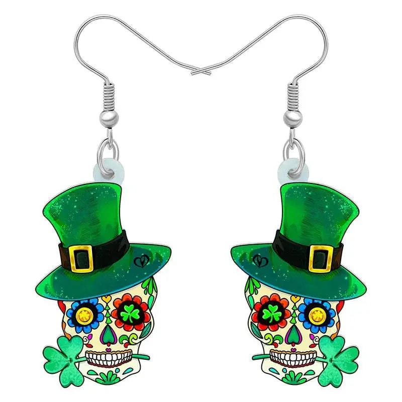 Halloween Floral Skull Earrings  For Women - Life and Lines