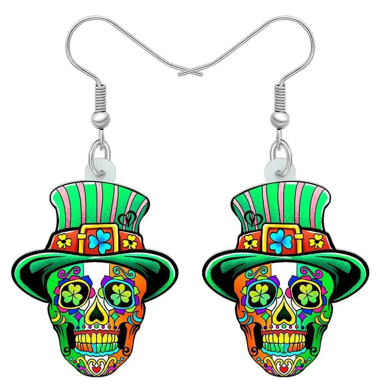 Halloween Floral Skull Earrings  For Women - Life and Lines