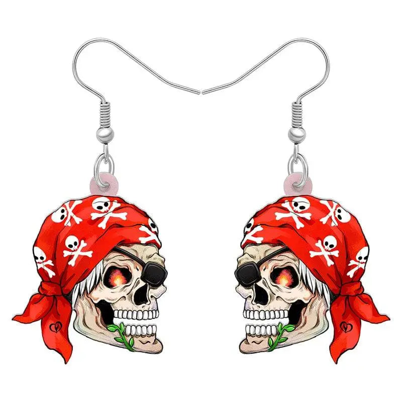 Halloween Floral Skull Earrings  For Women - Life and Lines