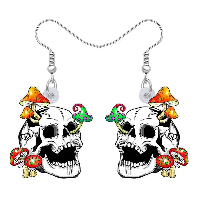 Halloween Floral Skull Earrings  For Women - Life and Lines