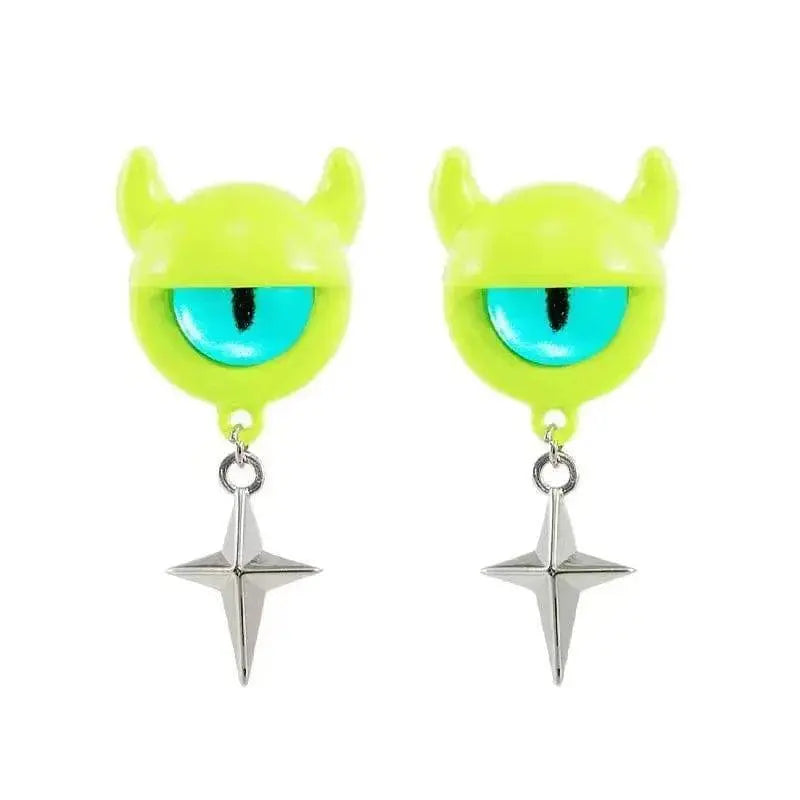 Kiss Jewelry Halloween Little Monster Wing Bat Eye Stud Earrings Women Cute Animal Eye Punk Earring Girls Y2K Brincos Party Gift - Life and Lines