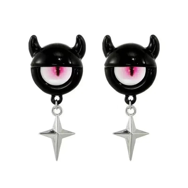 Kiss Jewelry Halloween Little Monster Wing Bat Eye Stud Earrings Women Cute Animal Eye Punk Earring Girls Y2K Brincos Party Gift - Life and Lines