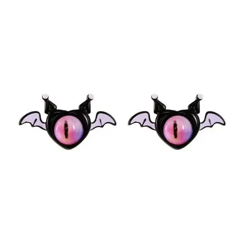 Kiss Jewelry Halloween Little Monster Wing Bat Eye Stud Earrings Women Cute Animal Eye Punk Earring Girls Y2K Brincos Party Gift - Life and Lines