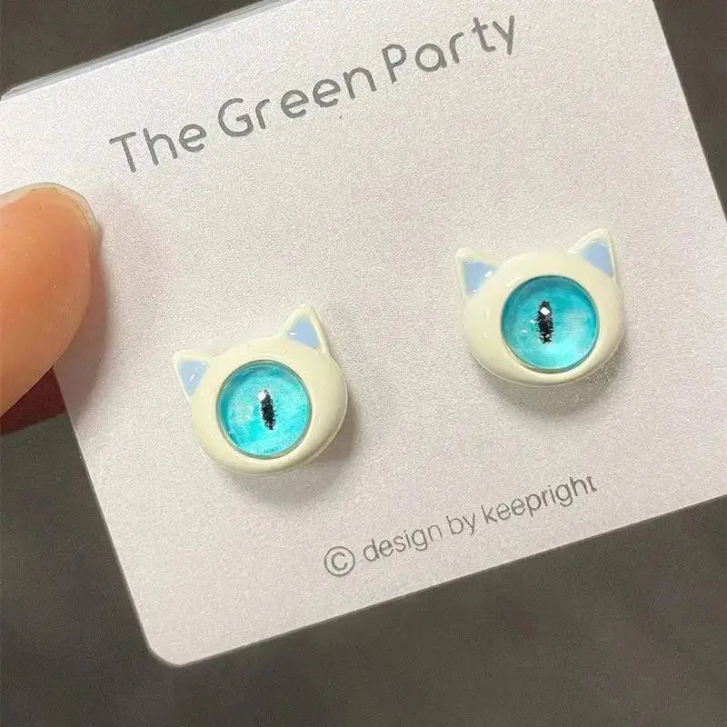 Kiss Jewelry Halloween Little Monster Wing Bat Eye Stud Earrings Women Cute Animal Eye Punk Earring Girls Y2K Brincos Party Gift - Life and Lines