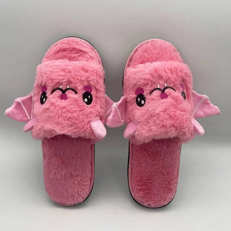 Halloween New Bat Slippers Women Plush Shoes Lightweight Home Silent Fuzzy Slipper Men Flip Flops Cartoon Kid Adults Flat Slides - Life and Lines