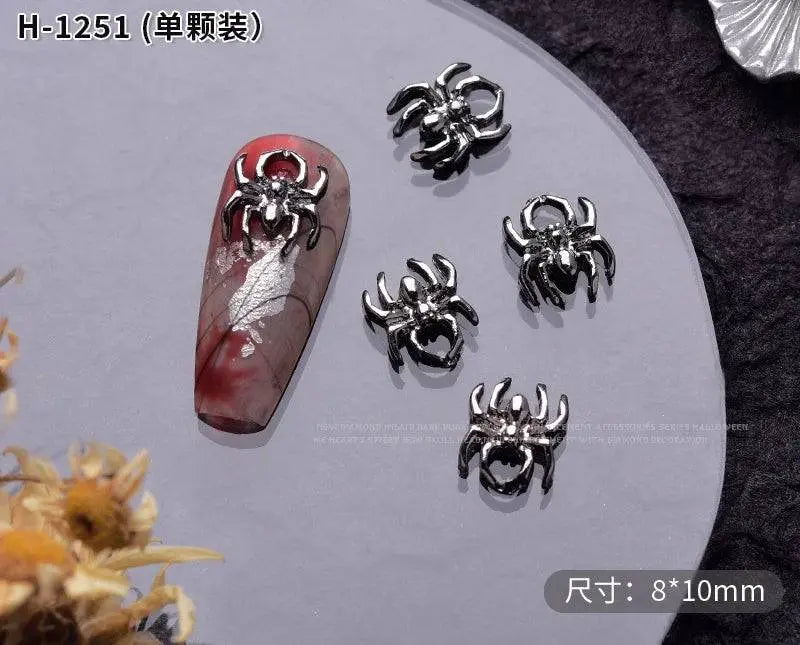 10PCS Gothic Punk Style Alloy 3D halloween Nails - Life and Lines