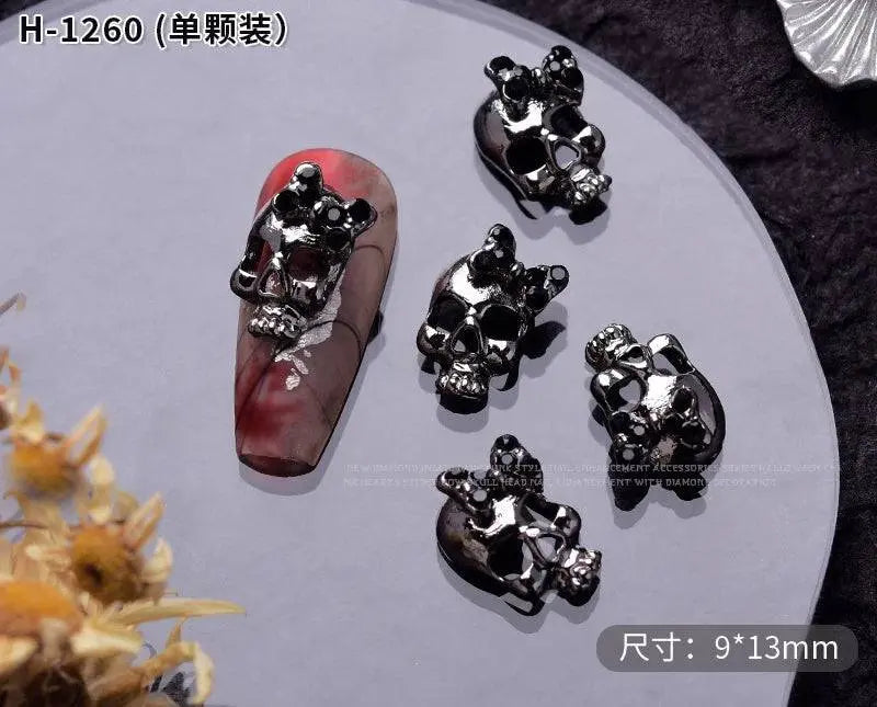 10PCS Gothic Punk Style Alloy 3D halloween Nails - Life and Lines