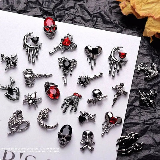 10PCS Gothic Punk Style Alloy 3D halloween Nails - Life and Lines