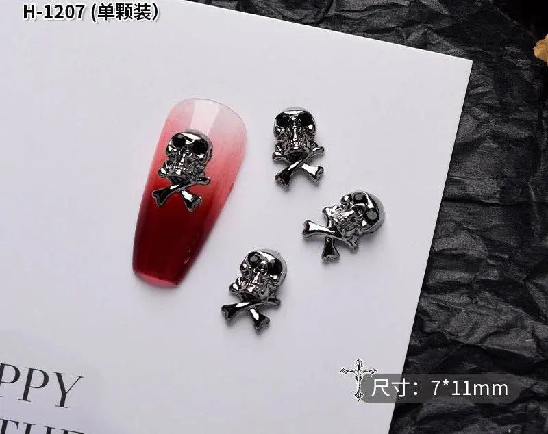 10PCS Gothic Punk Style Alloy 3D halloween Nails - Life and Lines