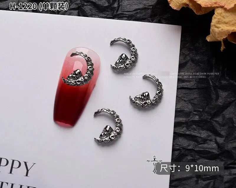 10PCS Gothic Punk Style Alloy 3D halloween Nails - Life and Lines