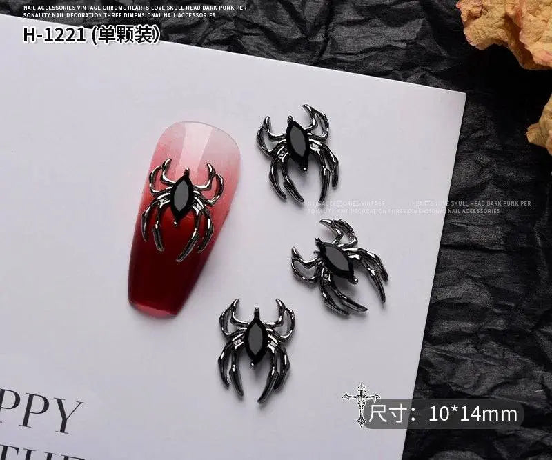 10PCS Gothic Punk Style Alloy 3D halloween Nails - Life and Lines