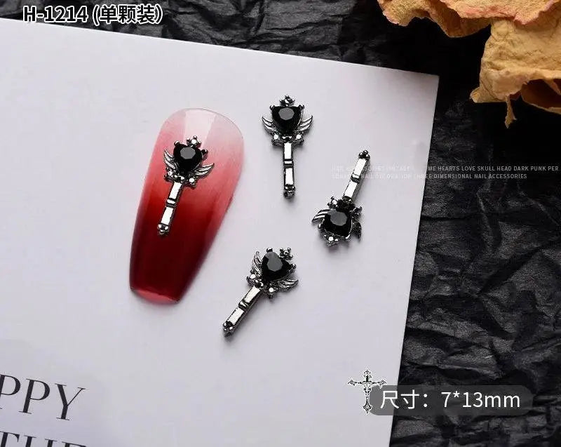 10PCS Gothic Punk Style Alloy 3D halloween Nails - Life and Lines