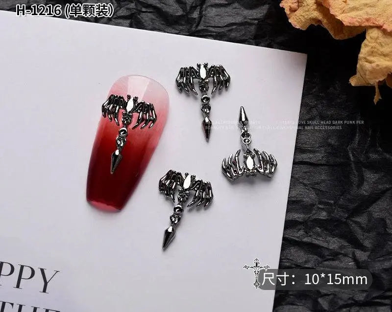 10PCS Gothic Punk Style Alloy 3D halloween Nails - Life and Lines