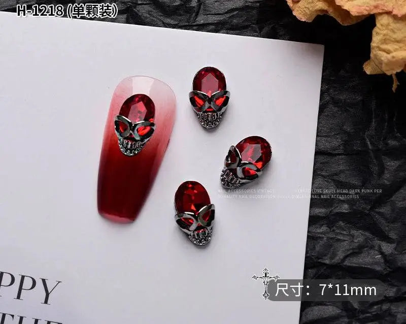 10PCS Gothic Punk Style Alloy 3D halloween Nails - Life and Lines