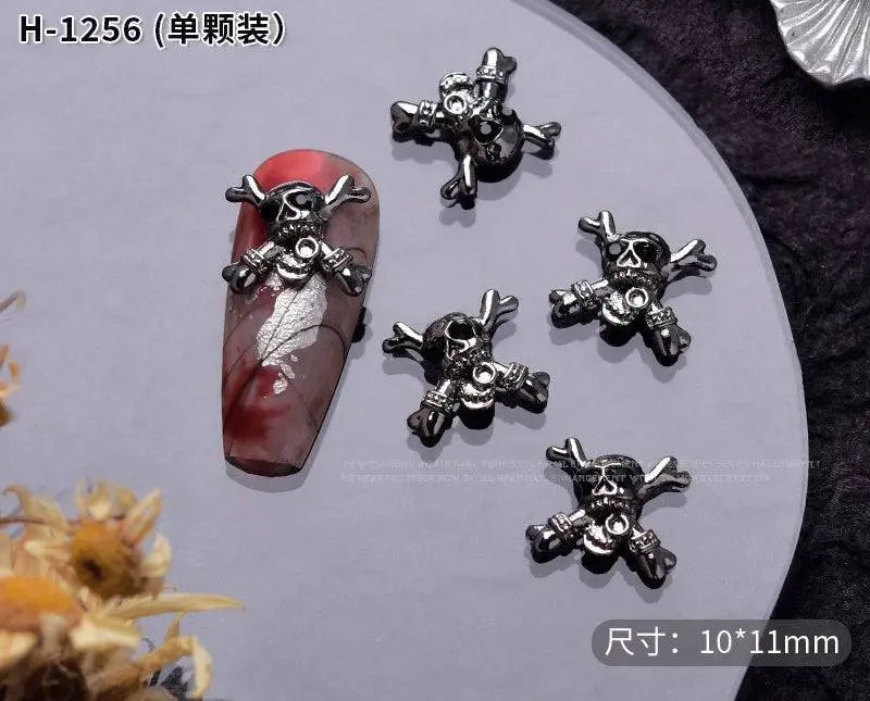 10PCS Gothic Punk Style Alloy 3D halloween Nails - Life and Lines