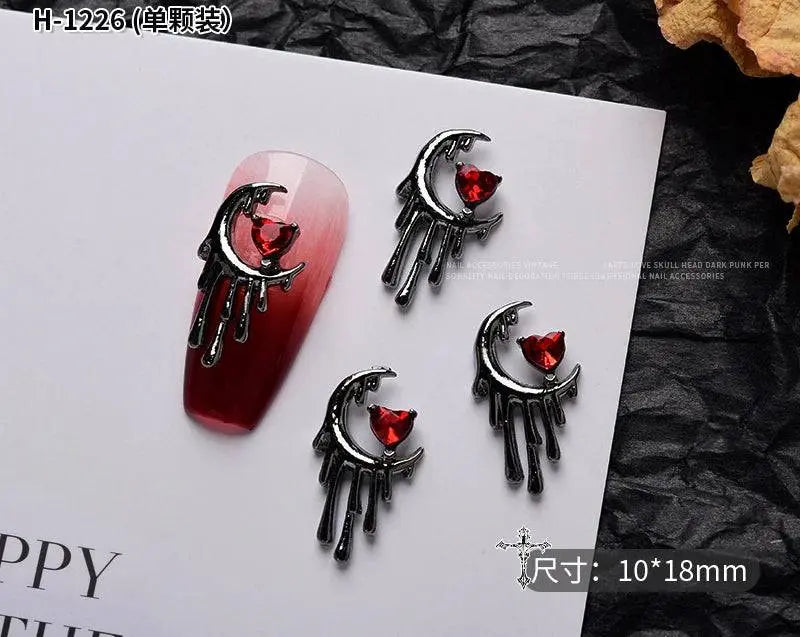 10PCS Gothic Punk Style Alloy 3D halloween Nails - Life and Lines