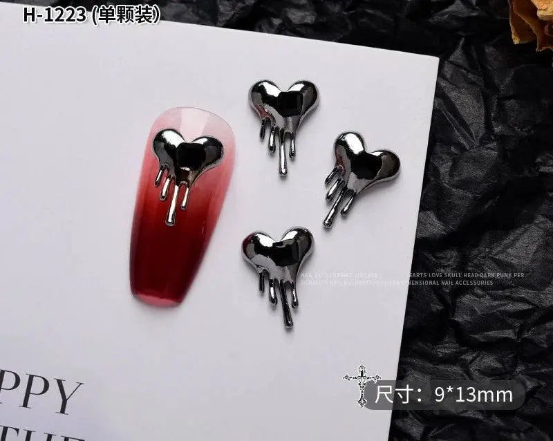 10PCS Gothic Punk Style Alloy 3D halloween Nails - Life and Lines