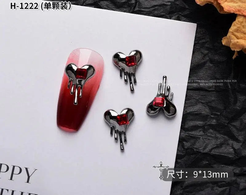 10PCS Gothic Punk Style Alloy 3D halloween Nails - Life and Lines