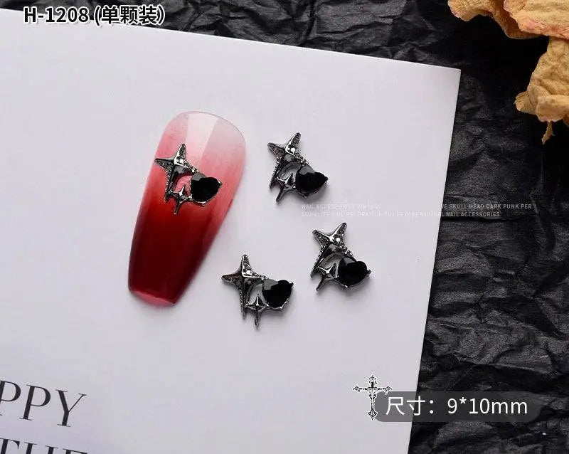 10PCS Gothic Punk Style Alloy 3D halloween Nails - Life and Lines