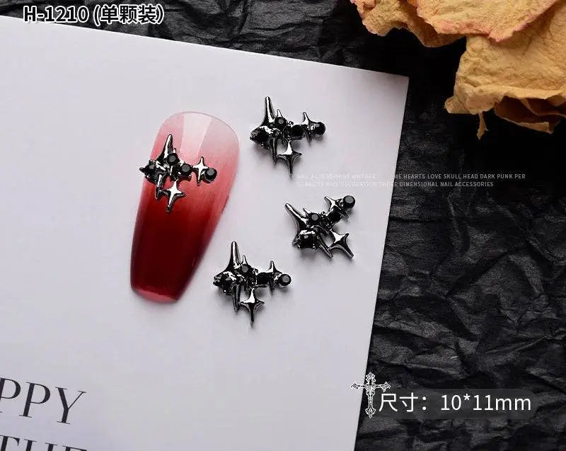 10PCS Gothic Punk Style Alloy 3D halloween Nails - Life and Lines