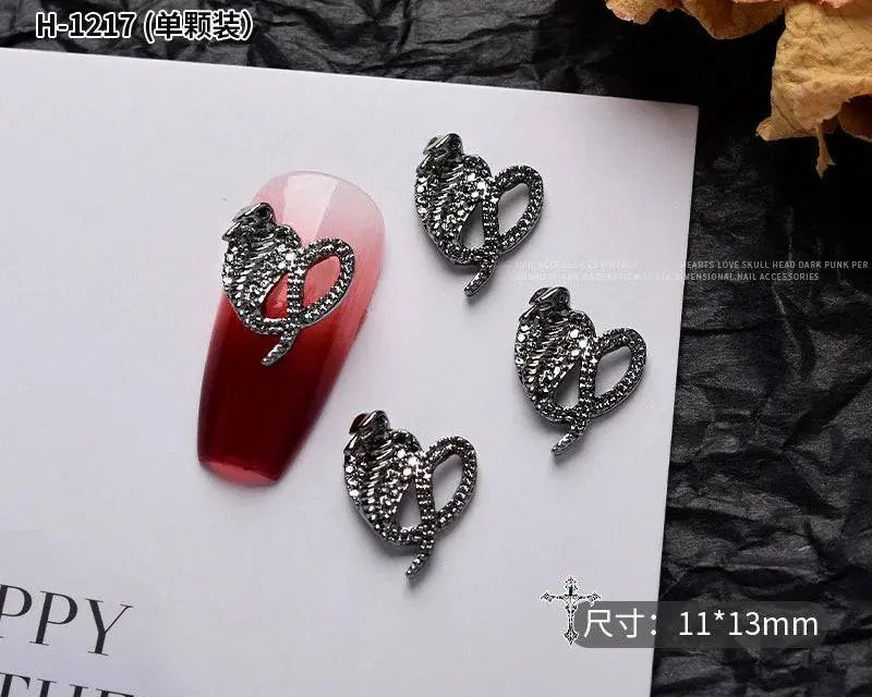 10PCS Gothic Punk Style Alloy 3D halloween Nails - Life and Lines