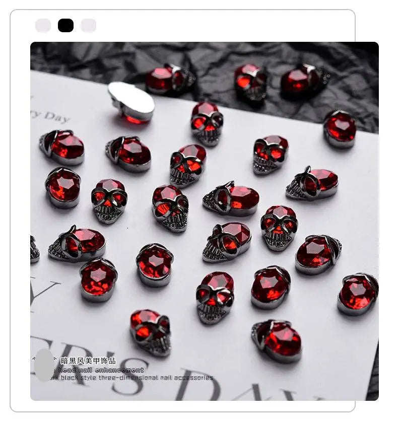 10PCS Gothic Punk Style Alloy 3D halloween Nails - Life and Lines