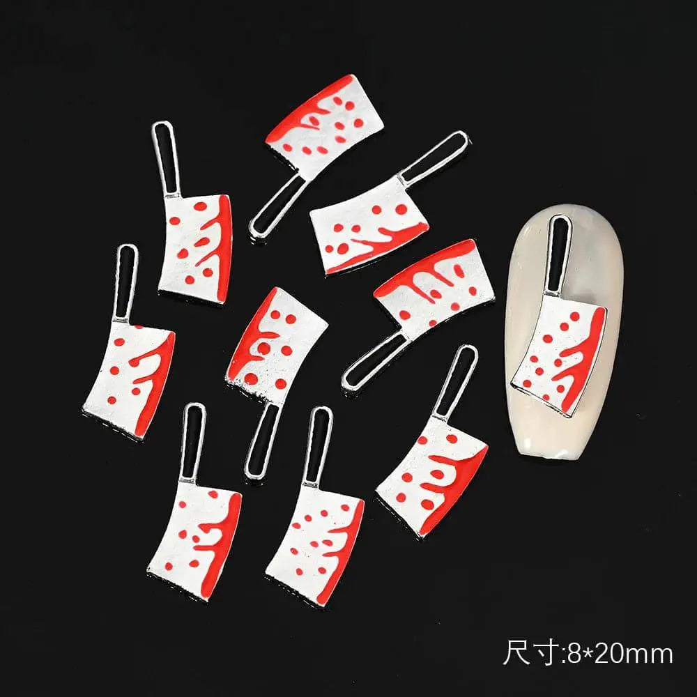 10Pcs Halloween Fake Weapon with Blood Nail - Life and Lines