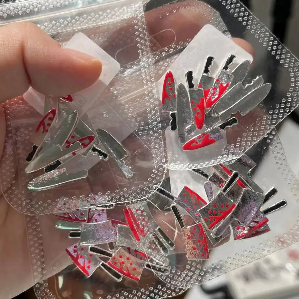 10Pcs Halloween Fake Weapon with Blood Nail - Life and Lines