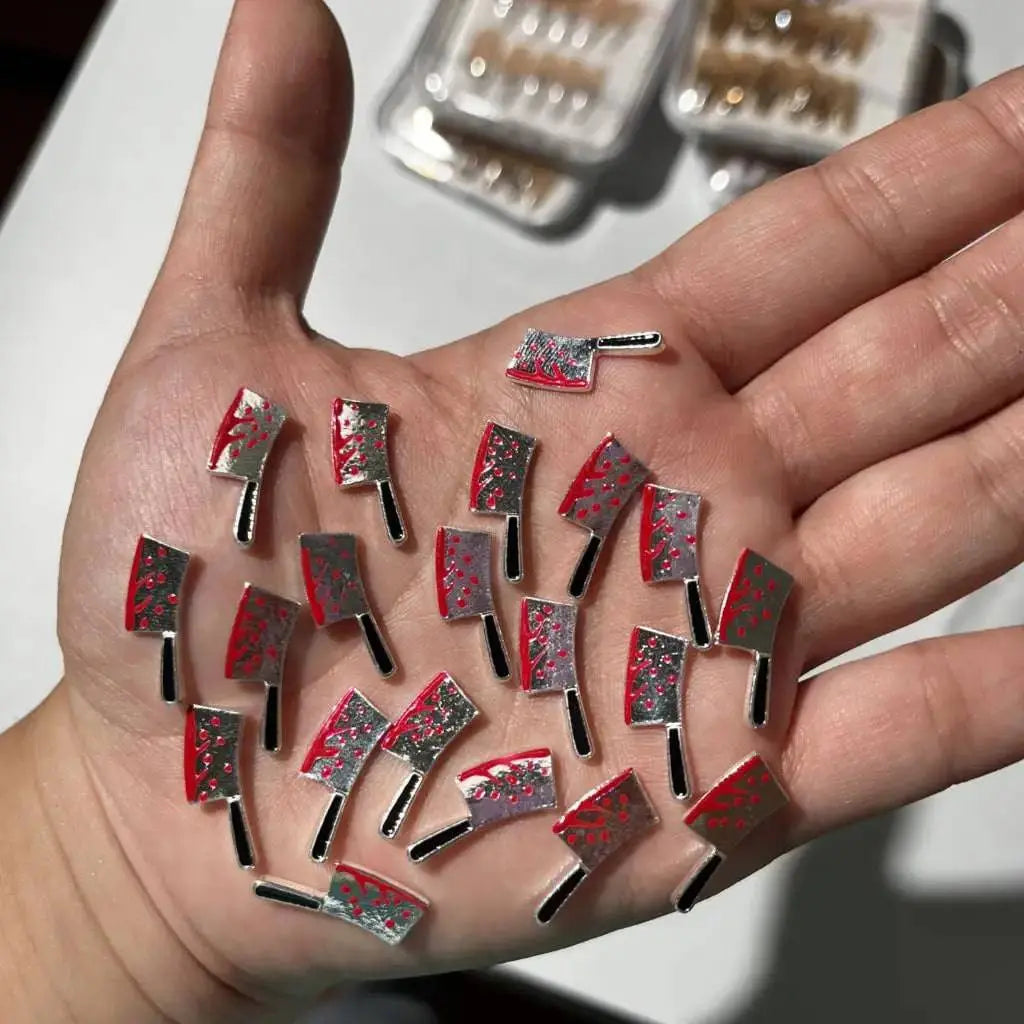 10Pcs Halloween Fake Weapon with Blood Nail - Life and Lines