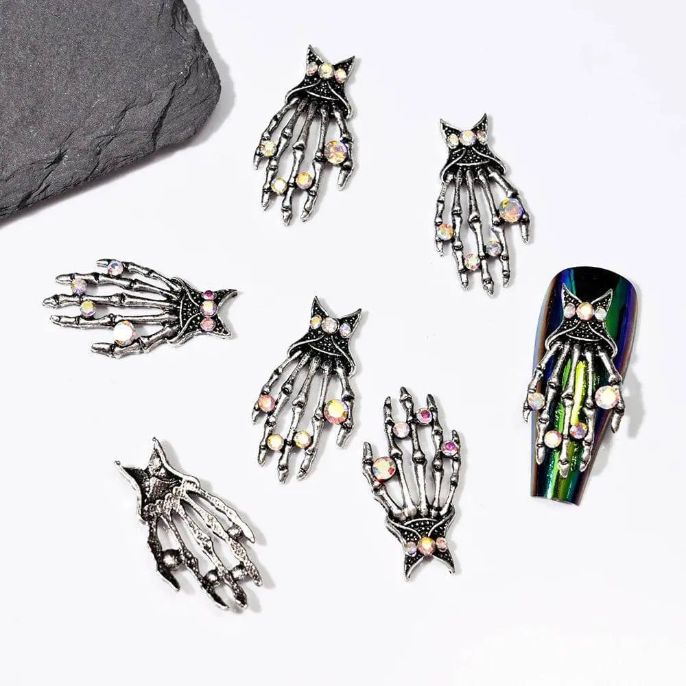 Shiny Diamond Metal Skull Nail Charms - Life and Lines