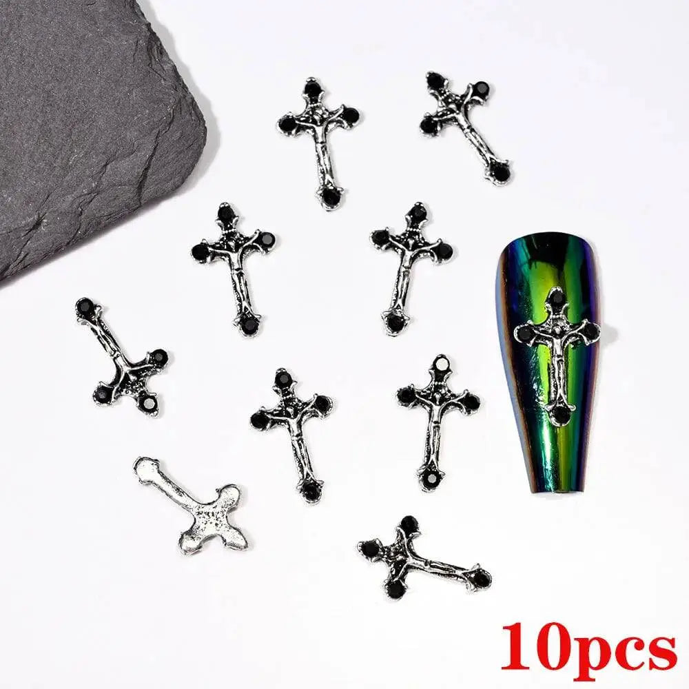 Shiny Diamond Metal Skull Nail Charms - Life and Lines