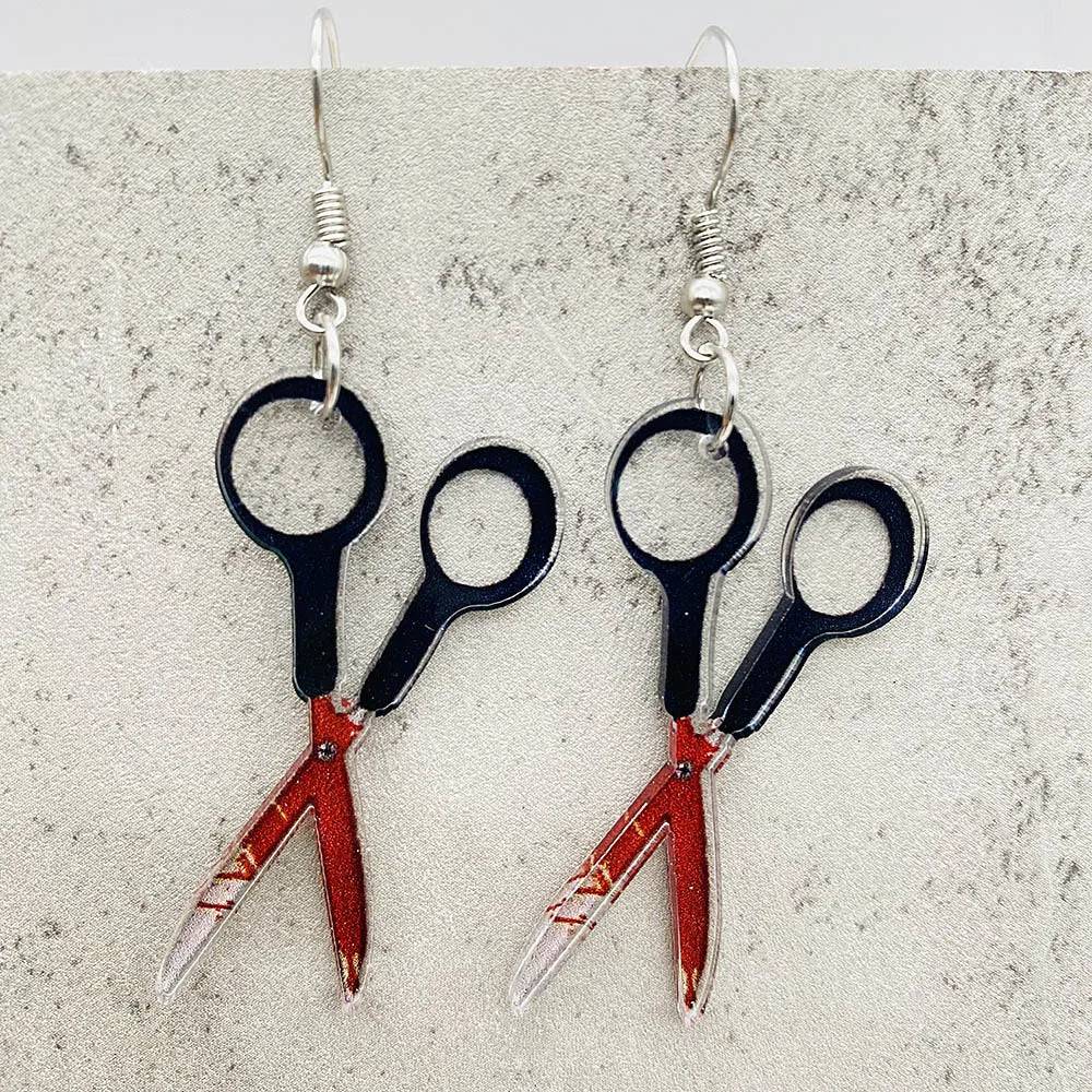 Funny Gothic Bloody Knife Acrylic Earrings - Life and Lines