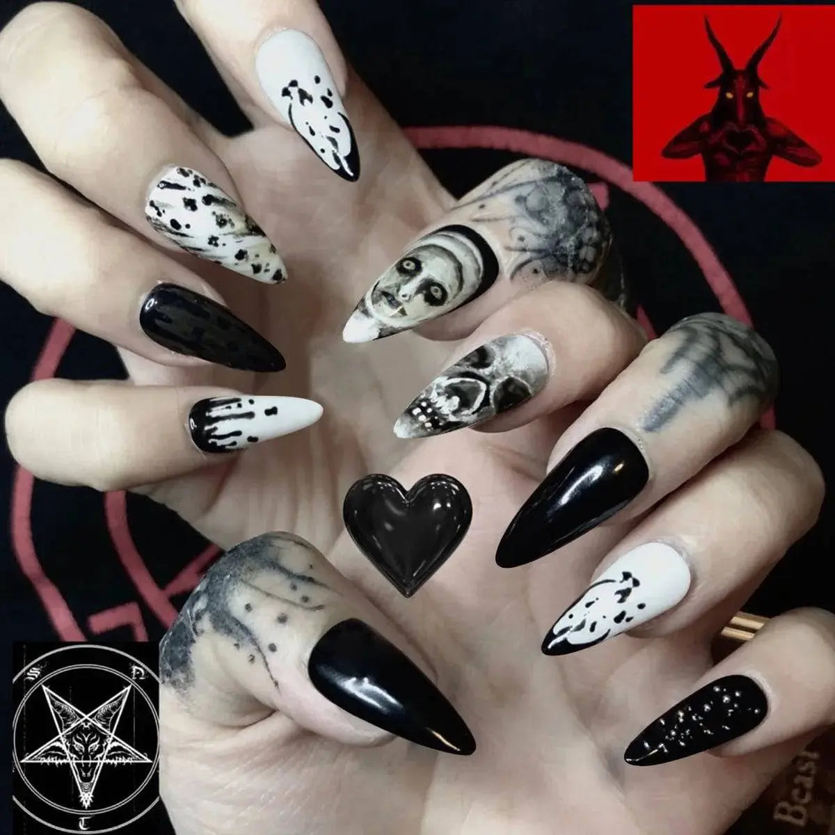 24Pcs Horror Tomie Press-On Nails 24 - Life and Lines