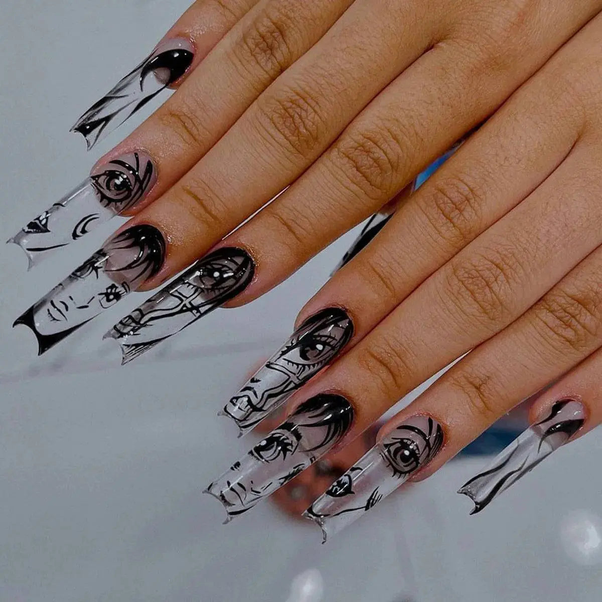 24Pcs Horror Tomie Press-On Nails 24 - Life and Lines