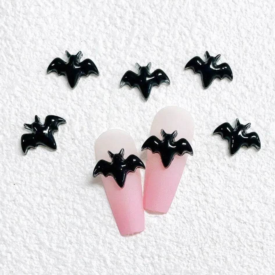 30PCS 3D Black Bat Nail Charms - Life and Lines