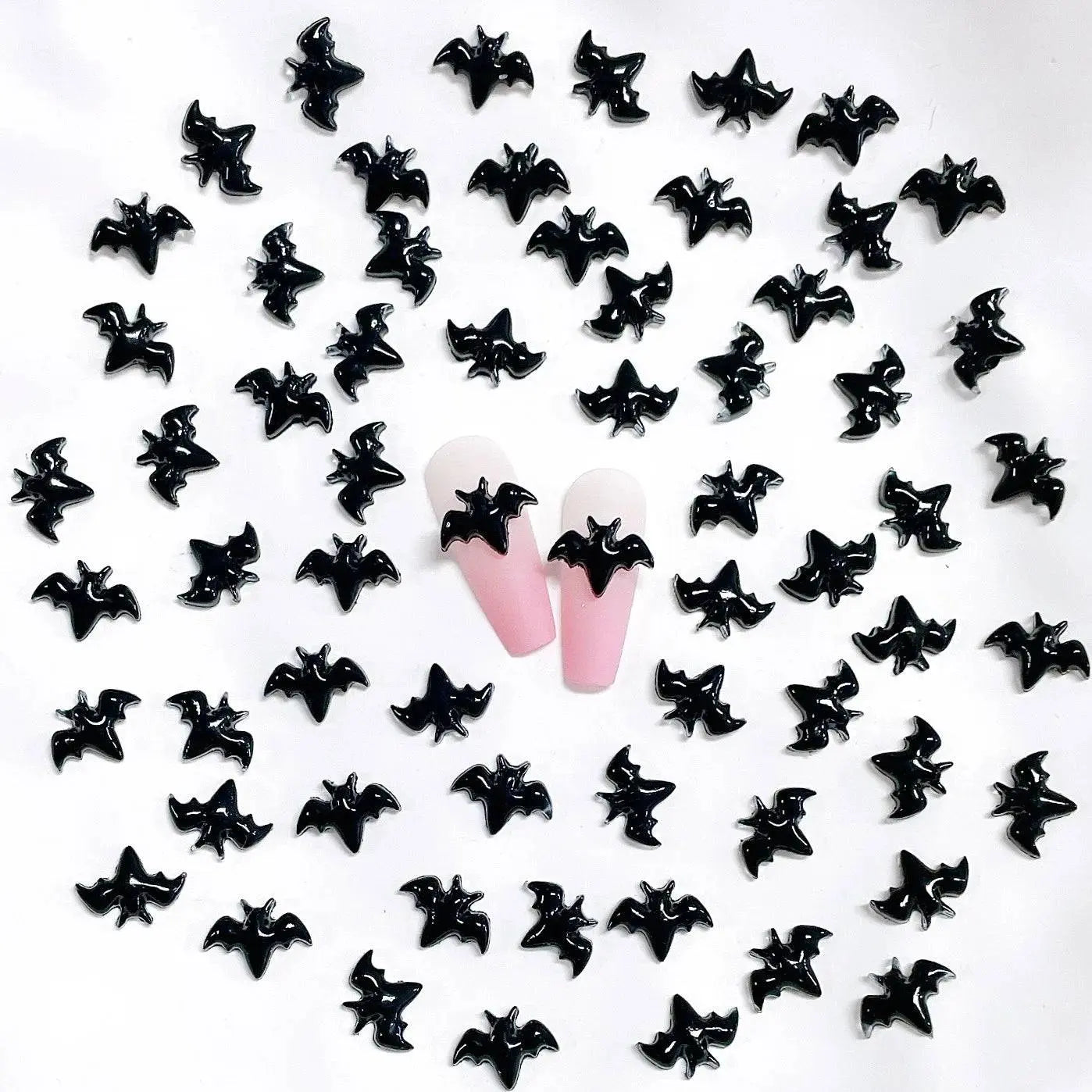 30PCS 3D Black Bat Nail Charms - Life and Lines