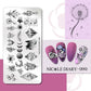 NICOLE DIARY Halloween Nail Art Stamping Plate Drawing Template Butterfly Heart Wave Line Image Stencil Mold Nail Printing Tools - Life and Lines