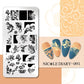 NICOLE DIARY Halloween Nail Art Stamping Plate Drawing Template Butterfly Heart Wave Line Image Stencil Mold Nail Printing Tools - Life and Lines