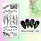 NICOLE DIARY Halloween Nail Art Stamping Plate Drawing Template Butterfly Heart Wave Line Image Stencil Mold Nail Printing Tools - Life and Lines