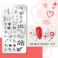 NICOLE DIARY Halloween Nail Art Stamping Plate Drawing Template Butterfly Heart Wave Line Image Stencil Mold Nail Printing Tools - Life and Lines