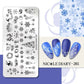 NICOLE DIARY Halloween Nail Art Stamping Plate Drawing Template Butterfly Heart Wave Line Image Stencil Mold Nail Printing Tools - Life and Lines