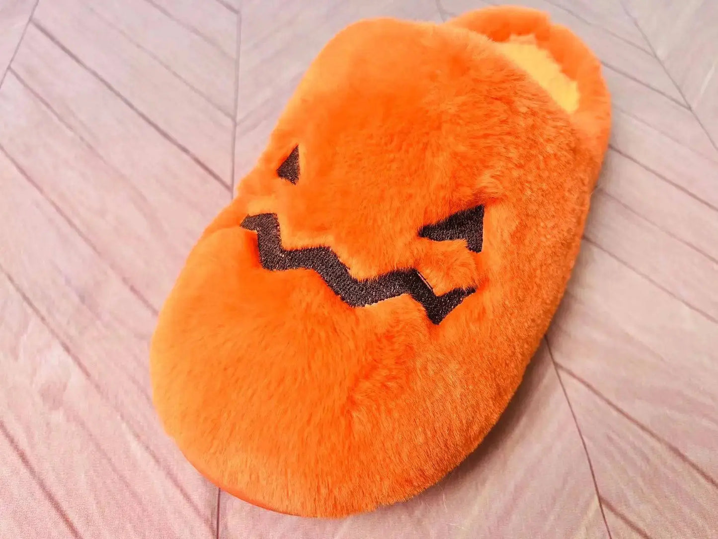 Halloween New Home Cute Cartoon Cotton Slippers for Men and Women Couples Warm Cotton Slippers Pumpkin Plush - Life and Lines