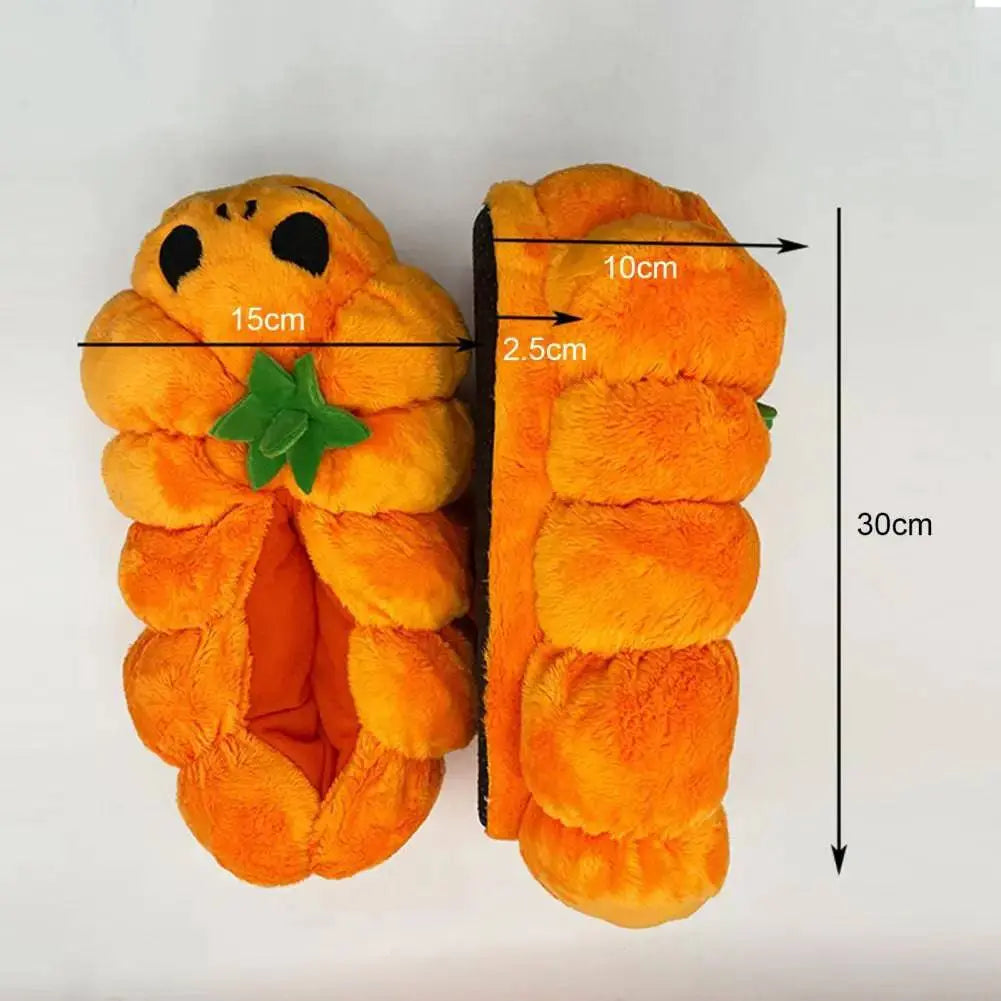 Halloween Pumpkin Slippers - Soft, Warm, and Cozy Plush Shoes - Life and Lines