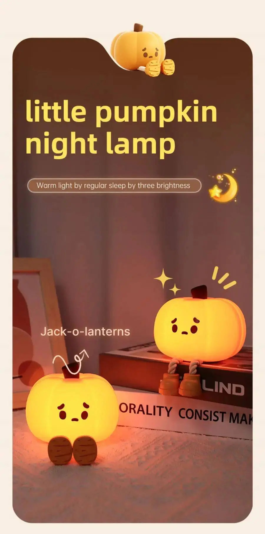 Halloween Pumpkin Night Lights Cute Soft Silicone Safe Lamp Decorations Timing Dimmable Bedside Decor Kids Baby Halloween Gifts - Life and Lines