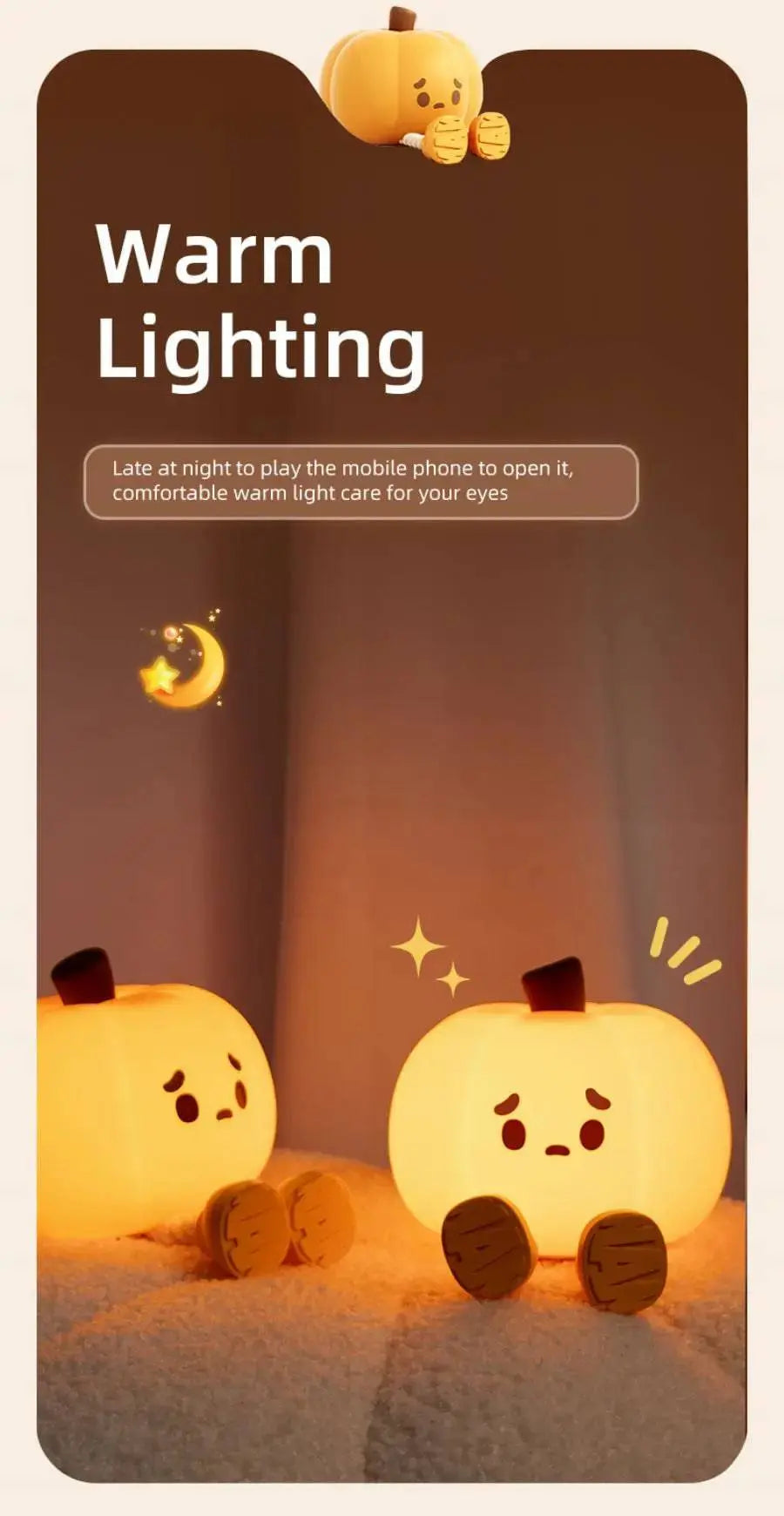 Halloween Pumpkin Night Lights Cute Soft Silicone Safe Lamp Decorations Timing Dimmable Bedside Decor Kids Baby Halloween Gifts - Life and Lines