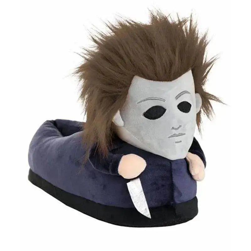 Highland Cow Halloween Michael Myers Funny Black King Plush Slippers Soft Non-Slip Shoes Women Men House Flat with Slipper Toy - Life and Lines