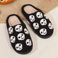 Halloween Pumpkin Slippers Women Men Finger Embroidery Spiders Warm Cotton Slippers Plush Anti Slip Resistant Couple Slippers - Life and Lines