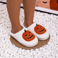 Halloween Pumpkin Slippers Women Men Finger Embroidery Spiders Warm Cotton Slippers Plush Anti Slip Resistant Couple Slippers - Life and Lines