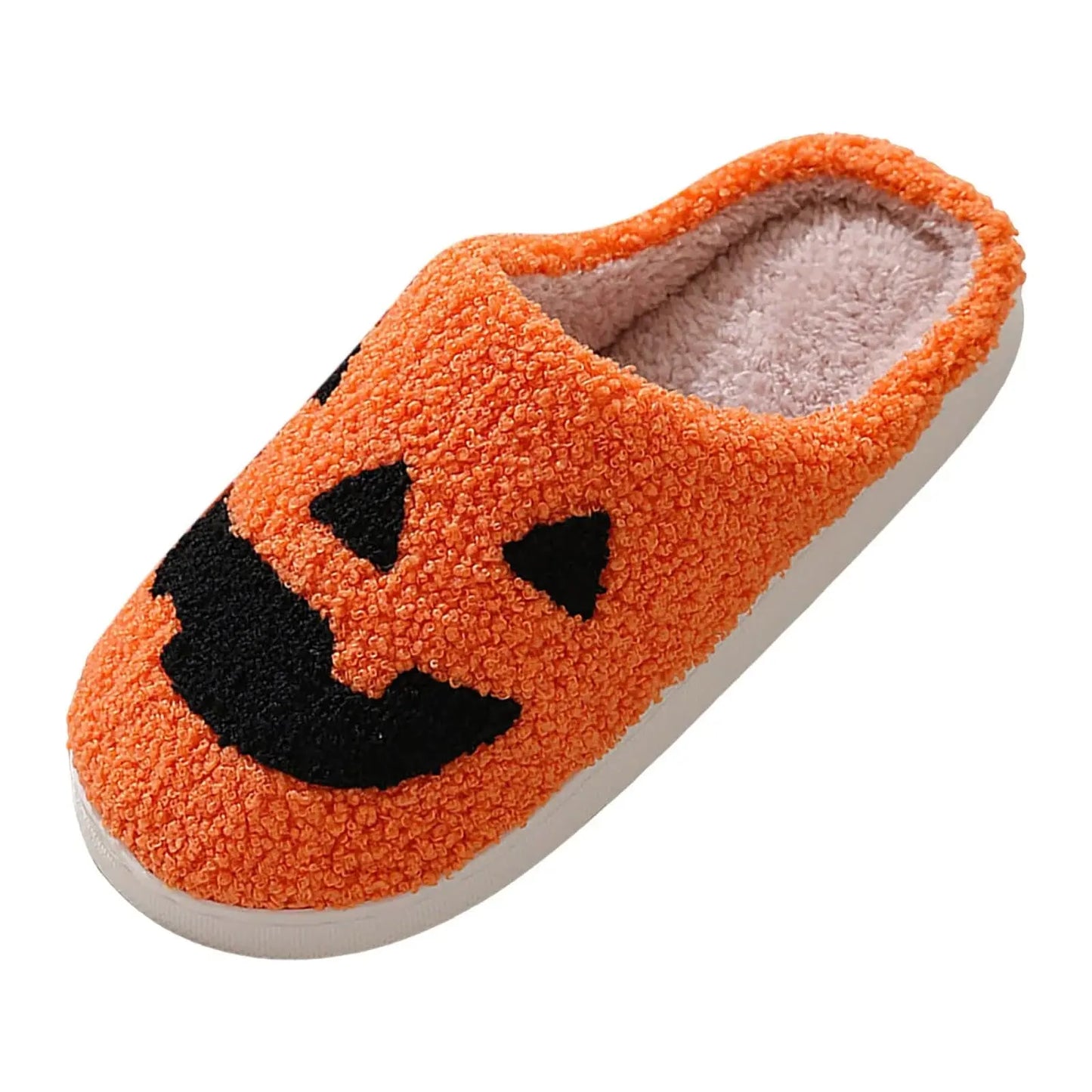 Halloween Pumpkin Slipper Ghost Funny Face Flat Indoor House Shoes Soft Plush Cozy for Women Men Horror Movie Halloween Gifts - Life and Lines