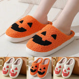 Halloween Pumpkin Slipper Ghost Funny Face Flat Indoor House Shoes Soft Plush Cozy for Women Men Horror Movie Halloween Gifts - Life and Lines